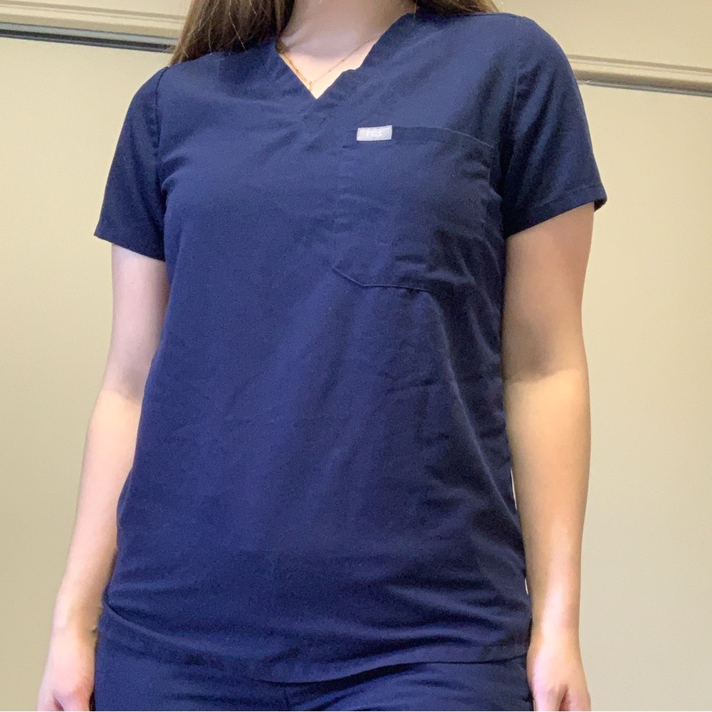 FIGS Navy Blue Scrub Top